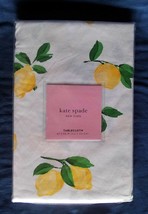 NIP KATE SPADE Make Lemonade Fabric Tablecloth White & Yellow Fruit Lemon 60x84 - $42.56
