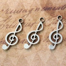 Small Metallic Musical Note Charm Finding Pendant 10 pcs for Jewellery &amp; Crafts - £1.95 GBP