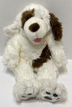 Build A Bear BAB 16&quot; Puppy Dog Plush White Brown Posable Ear Panting Bar... - £14.58 GBP