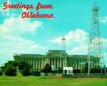 Vtg Chrome Postcard Oklahoma City OK Greetings State Capitol Unused UNP - $6.88