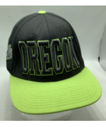 NCAA Oregon Ducks Flat Bill Snapback Hat Zephyr Black Green Embroidered - $27.34 CAD