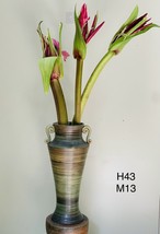 Pottery vase lotus design painting vase H 43cms - £260.42 GBP