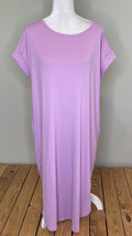 entro NWOT women’s ribbed t shirt midi dress size L lavender A6 - £12.11 GBP