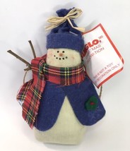 Vintage Amglo Country Farmhouse Snowman Christmas Home Decor 6&quot; Rustic - £10.04 GBP