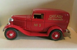 ERTL  CLASSIC &#39;32 FORD PANEL CHICAGO FIRE DEPT NO 3 RED DIECAST TRUCK - $14.40