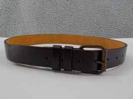 Genuine Leather Mens Belt Sz 32 Dark Brown Classic Design Buckle Double Loop Nwd - £19.97 GBP