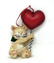 Cat with Balloon Ornament 4 Inches (Brown) - £15.98 GBP