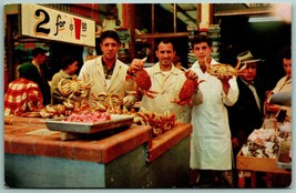 Fishmongers at Fisherman&#39;s Wharf San Francisco CA UNP Chrome Postcard J14 - £2.77 GBP