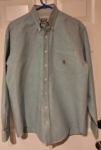Vtg Cinch Men&#39;s Western Solid Mint Green Button Down Shirt Sz M Cowboy R... - £12.89 GBP