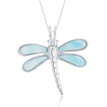 Sterling Silver Larimar Dragonfly Pendant - £59.85 GBP