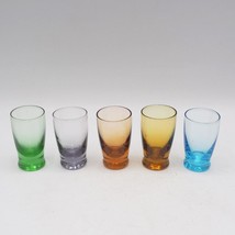 Set of 5 Colorful Shot Glasses Mid Century - $39.59