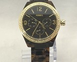 New FOSSIL BQ3344 Chronograph Glitz Brown Acetate Bracelet Women Watch - £106.70 GBP