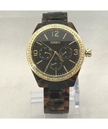 New FOSSIL BQ3344 Chronograph Glitz Brown Acetate Bracelet Women Watch - £105.91 GBP