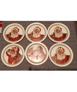 Six Vintage 1983 Ohio Art Metal Coca Cola Santa Coasters Advertising - $37.40