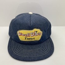 Vintage Lowell Davis Farm Speckled Denim Snapback Hat Cap By Cardinal - $9.89
