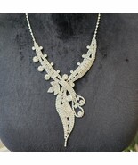 Womens Fashion Clear Crystal Bridal Statement Necklace with Lobster Clasp - $37.91 CAD