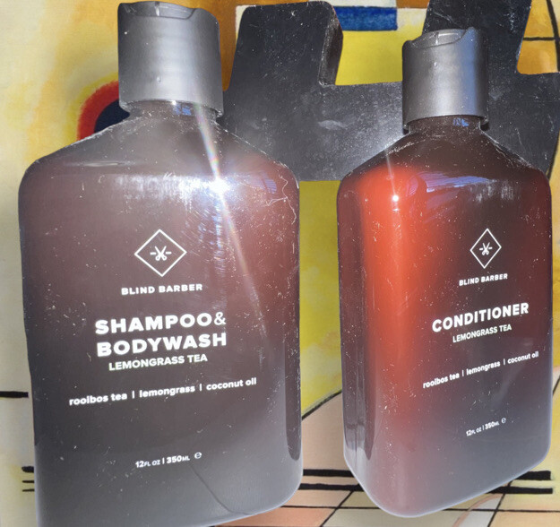 pair of Blind Barber Shampoo &amp; Body Wash/ Conditioner Lemongrass Tea 12 ... - $34.65