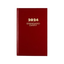 2024 AT-A-GLANCE Standard Diary 7.75&quot; x 12&quot; Daily Diary Hardsided Cover Red/Gold - £72.10 GBP