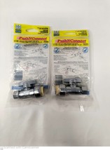 1/2&quot; Push Fit x 3/8&quot; Compression Push &#39;N&#39; Connect Straight Supply Valve Lot of 2 - £14.10 GBP