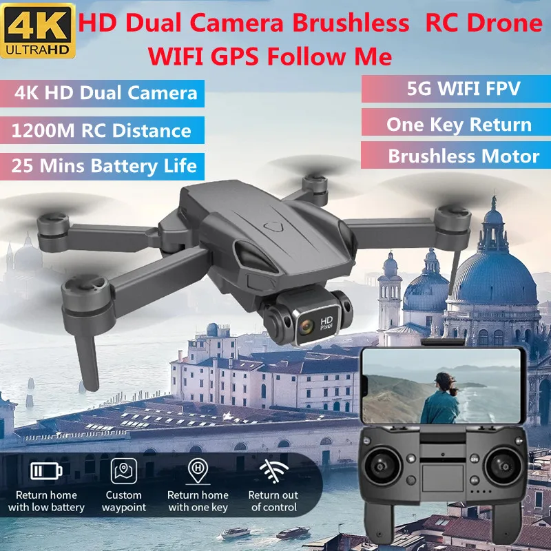 GPS Optical Flow Dual Positioning Brushless Wifi FPV RC Drone 4K ESC Dual Came - £160.97 GBP