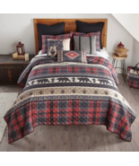 NEW! Country Bear Lodge Theme Reversible Quilt Set Rustic Country Buffal... - £97.83 GBP+