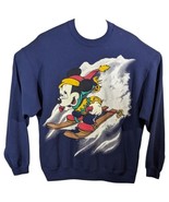 Mickey Mouse Sweatshirt Skiing in Snow Crew Neck Disney Mens Sz XL JERRY... - $82.37 CAD