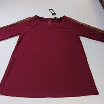 Love & Love LT10707 Women's Red Long Sleeve Shirt Rear Zip Shirt Size Small image 12