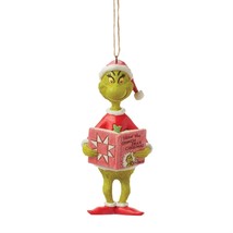 Enesco Dr. Seuss Grinch by Jim Shore Grinch with Book Ornament NEW NIB - $36.99