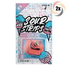 2x Bags Sour Strips New Cotton Candy Flavored Candy | 3.4oz | Fast Shipping - £12.81 GBP