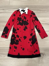 Moschino Kid Girls Dress Red Cow Print Silk Collar Girls US 8 - $108.41 CAD