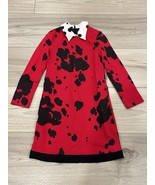 Moschino Kid Girls Dress Red Cow Print Silk Collar Girls US 8 - $108.37 CAD