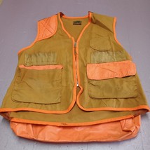 Vintage SafTBak Shooting Hunting Vest Adult Large Brown Padded Orange - $22.99