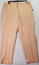 Nine West Pants Womens 18W Tan Polyester Elastic Waist Slim Straight Drawstring - £17.56 GBP