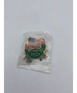 Maryland MD Deca Green Crab American Flag Lapel Pin Pinback - £7.51 GBP