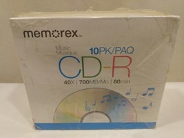Memorex CD-R Music 10 Pack 40 X 700MB/Mo 80 Minute Recordable Media New ... - $13.10