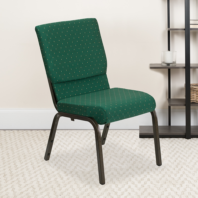 Green Fabric Church Chair XU-CH-60096-GN-GG