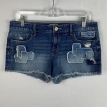 Aeropostale Jean Shorts Juniors Patchwork Bohemian Boho Hippie Fringe 11 / 12 * - $21.59