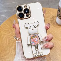 for iPhone 13 Pro (Color: White) Cute Candy Cool Bear Silicone Shockproo... - $46.00