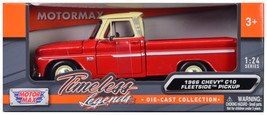 1966 Chevrolet C10 Fleetside Pickup Truck Red w Cream Top American Classics 1/24 - £29.00 GBP