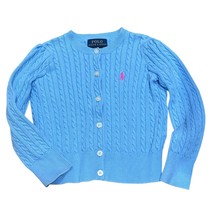 Polo Ralph Lauren Toddlers Cable Knit Cardigan Sweater Blue Cotton 3/3T - $19.20