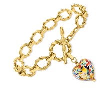 Italian Multicolored Murano Glass Heart Charm in - £426.66 GBP