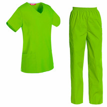 Women&#39;s Scrub Set Medical Nursing Uniform Set Top and Pants - £30.47 GBP