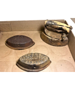 Extremely Rare Pair of Pioneer Asbestos Sad Irons With ChangeableHandle - $11.63