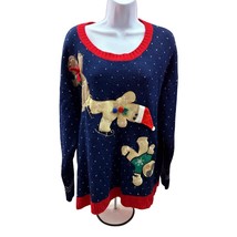 Reference Point women XL Christmas Sweater Gingerbread Man cool sunglass... - $14.01