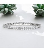 5.5ctw Heart Shape Lab Grown Diamond Tennis Bracelet 14K Solid White Gol... - $46,237.68 MXN