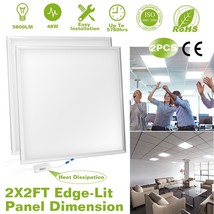 2 Pack 2x2 LED Flat Panel Light 48W Drop Ceiling Light Indoor Commercial Fixture - £79.12 GBP