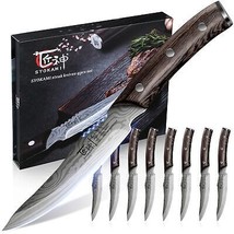 SYOKAMI Steak Knives Set of 8 4.8 Inch High-Carbon Japanese Stainless St... - £157.67 GBP