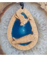 Oak wood with Agate Duck Pendant - $28.00