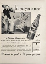 1937 Print Ad Hires Root Beer Soda Pop Teenage Boy Plays Saxophone,Young Lady - £14.52 GBP
