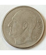 NORWAY 1962 1 KRONE Coin - OLAV V - Authentic 63 yr old QTR SIZE BTR Cir... - $4.64 CAD